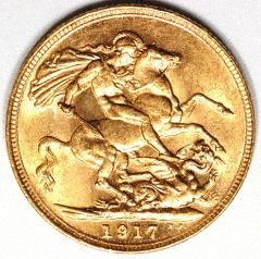 Reverse of 1917 Gold Sovereign