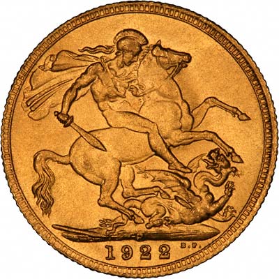Reverse of 1922 Gold Sovereign