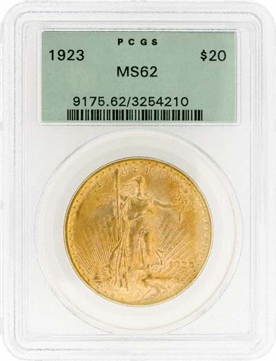 St. Gaudens Standing Liberty Obverse Design on 1923 American Gold Double Eagle