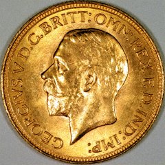 Obverse of 1929 Sovereign