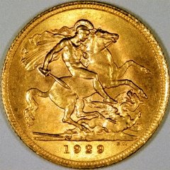 Reverse of 1929 Gold Sovereign