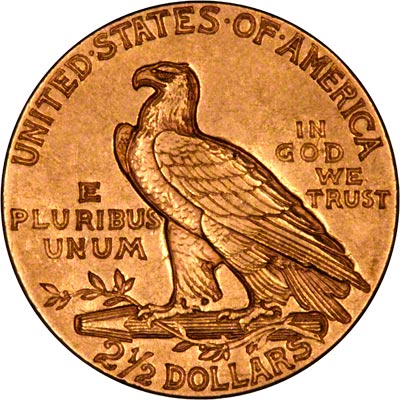 Reverse of 1929 American Gold Quarter Eagle