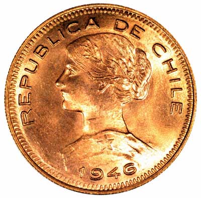 Obverse of 1946 Chile 100 Pesos