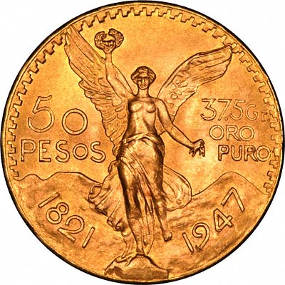 Obverse of 1947 Mexican 50 Pesos