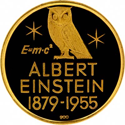Reverse of 1955 Albert Einstein Gold Medallions