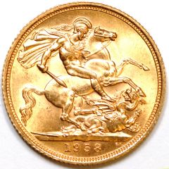 Reverse of 1958 Gold Sovereign