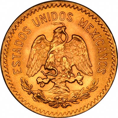 Reverse of 1959 Mexican 10 Pesos