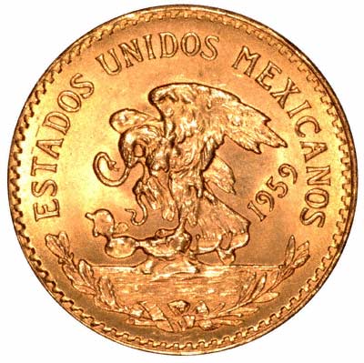 Obverse of 1959 Mexican 20 Pesos