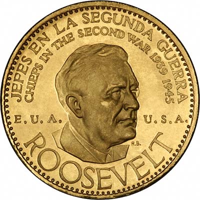 Franklin D. Roosevelt on Venezuelan Chiefs of WWII Gold Medal