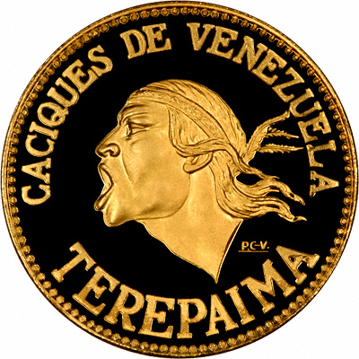 Obverse of 1959 Native Chief Terepaima Gold Medallion