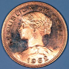 Reverse of 1962 Chile 100 Pesos