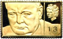 Winston Churchill 1/3 Stamp Replica in Gold