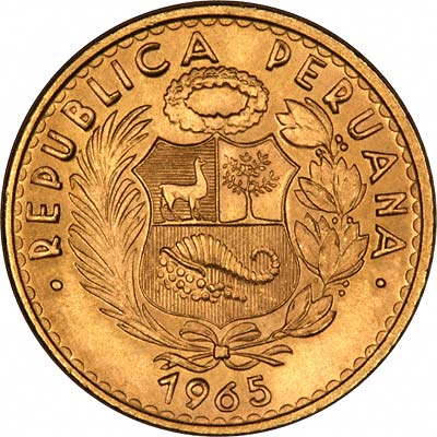 Obverse of 1965 Peru 10 Soles