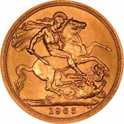 Reverse of 1965 Gold Sovereign