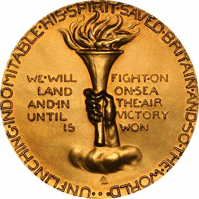 Reverse of 1965 Churchill Gold Medal by B.A. Seaby