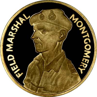 Obverse of 1966 Desert War 25th Anniversary Gold Medallion