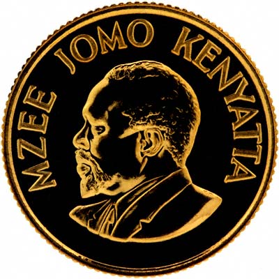 Obverse of 1966 Kenyan Gold 100 Shillings