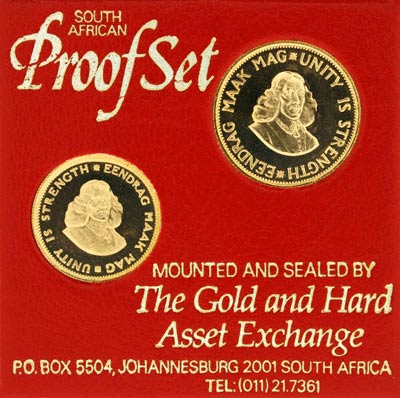 Obverse of South African Two Coin Proof Rand Set
