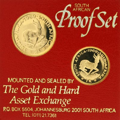 Reverse of South African Two Coin Proof Rand Set
