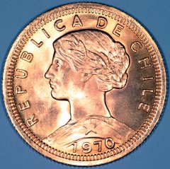 Obverse of 1970 Chile 100 Pesos