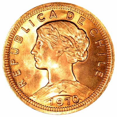 Obverse of 1970 100 Chile Pesos