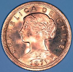 Obverse of 1971 Chile 100 Pesos
