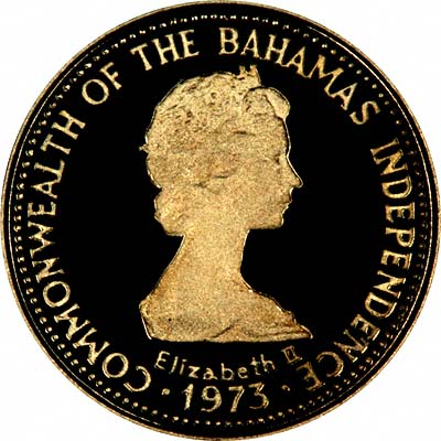 Obverse of 1973 Bahamian $10