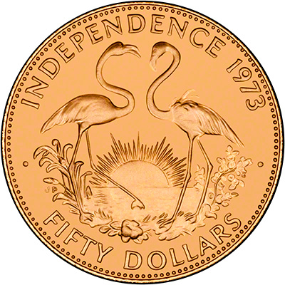 Reverse of 1973 Bahamian 50 Dollars