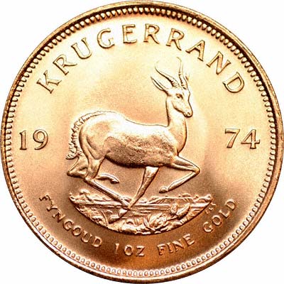 Reverse of 1974 One Ounce Gold Krugerrand