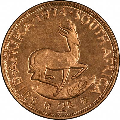 Reverse of 1974 South African Two Rand