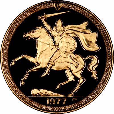 Reverse of 1977 Manx Gold Coins