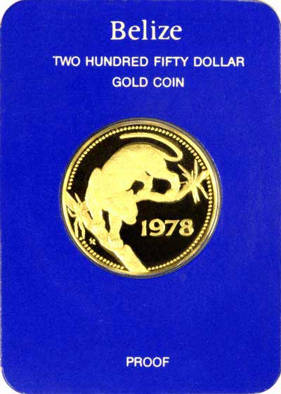 Obverse of Belize Gold $250 of 1992