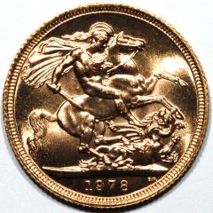 Reverse of Uncirculated 1978 Gold Sovereign