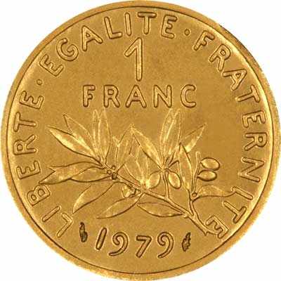 Definitive Reverse of 1979 French 1 Franc