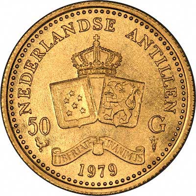 Reverse of Netherlands Antilles 50 Guilder of 1979