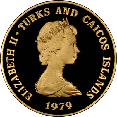 Obverse of 1979 Turks and Caicos 100 Crowns