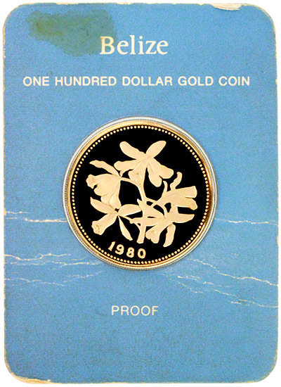 Obverse of Belize Gold $100