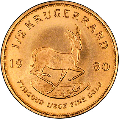 Reverse of 1980 Half Ounce Gold Krugerrand