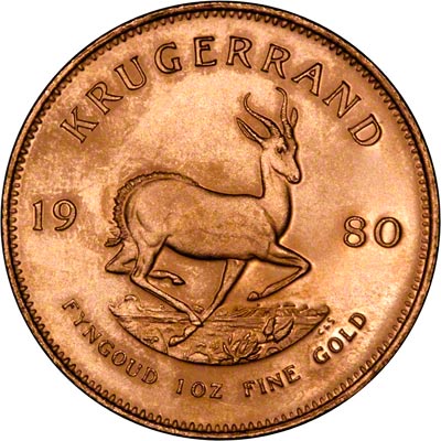 Reverse of 1980 One Ounce Gold Krugerrand