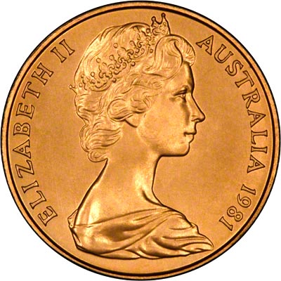 Obverse of 1981 Australian Charles & Diana $200 Gold Coin