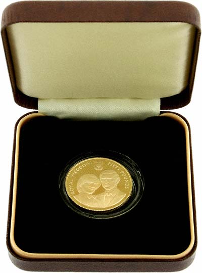 Reverse of 1981 Gibraltar Prince Charles and Lady Diana £50 Gold Coin