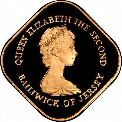 Obverse of 1981 Jersey Proof Gold Pound