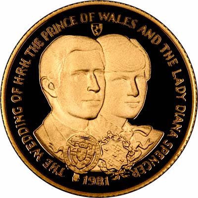 Charles & Diana on Reverse of 1981 Manx Gold Proof Coins
