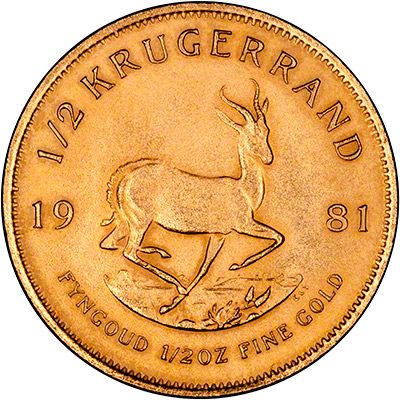 Reverse of 1981 Half Ounce Gold Krugerrand