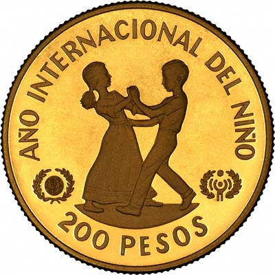 Reverse of 1982 Dominican Republic 200 Pesosr