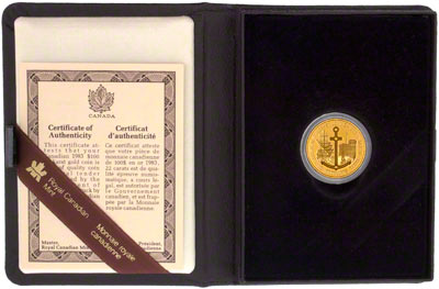 1983 Canadian Gold Proof 100 Dollars in Presentation Box