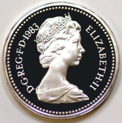 Obverse of 1983 Silver Proof One Pound Coin
