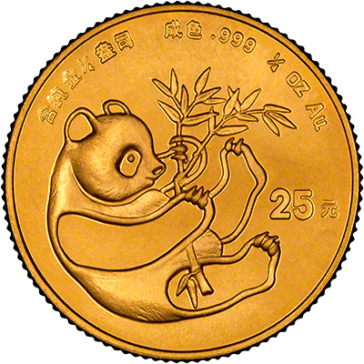 Reverse of 1984 Quarter Ounce Gold Panda Coin