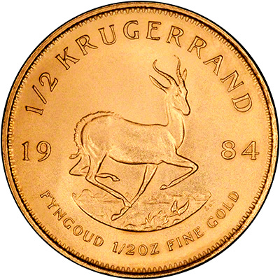 Reverse of 1984 Half Ounce Gold Krugerrand