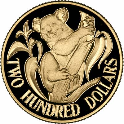 Reverse of 1985 Australia $200 Gold Proof Coin